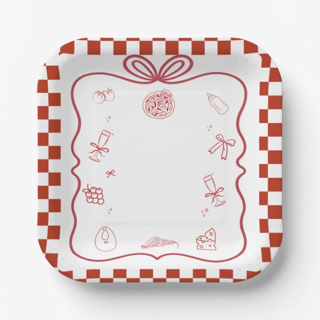 Special Delivery Pizza Baby Shower Party Paper Plate (Front)