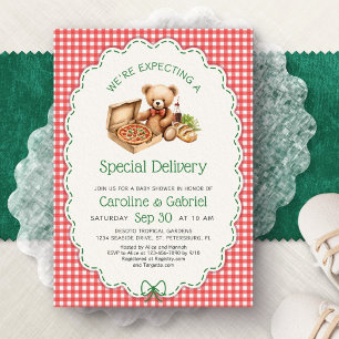 Special Delivery Pizza Party Baby Shower Invitation