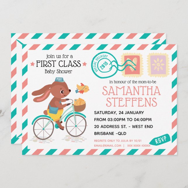 Special Delivery Post Office Baby Shower Invitation (Front/Back)