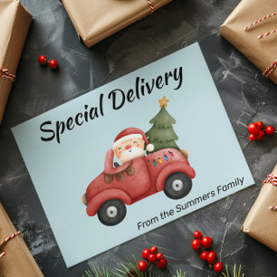 Special Delivery Santa in Truck Holiday Card