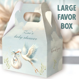 Special Delivery Stork Boy Baby Shower Large Favour Box