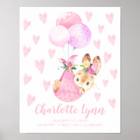 Special Delivery Stork Bunny Rabbit Baby Stats