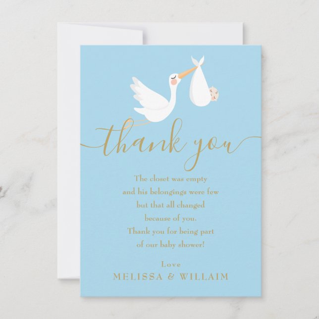 Special Delivery Thank You Baby Shower / Sprinkle Card (Front)