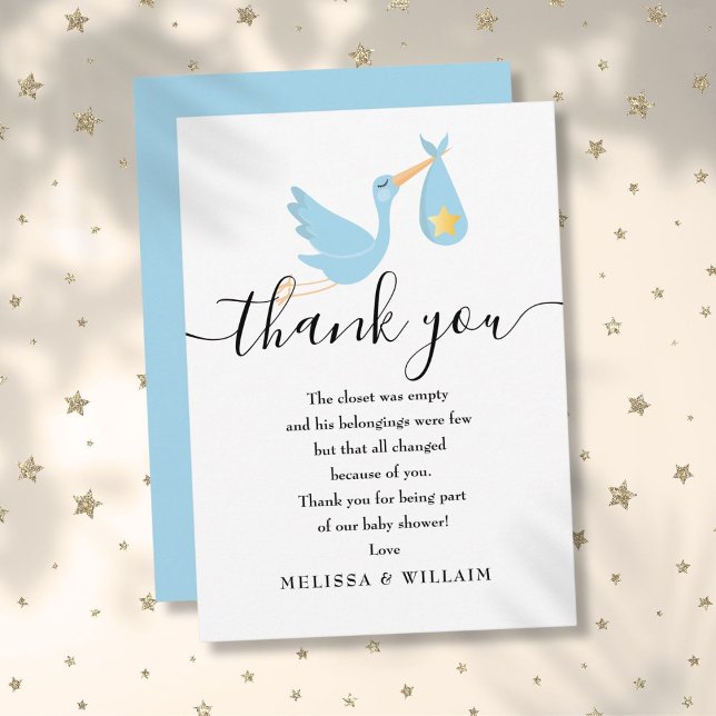 Special Delivery Thank You Poem Baby Boy Shower Card (Special Delivery Thank You Poem Baby Boy Shower)