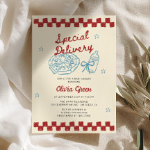 Special Delivery Vintage Pizza Baby Shower