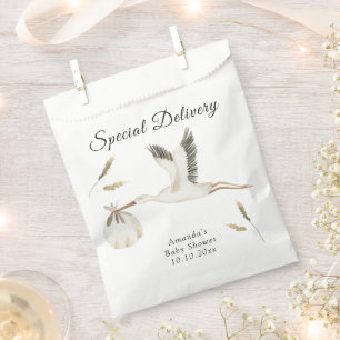 Special Delivery Watercolor Stork Baby Shower Favour Bag
