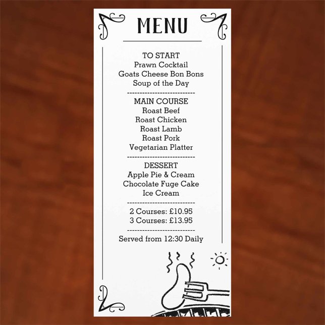 Special Dinner Menu Description. (Creator Uploaded)