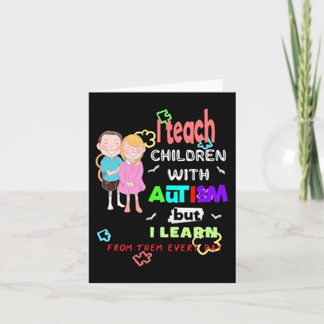 Special Ed SPED Teacher Teach Cool Autism Awarenes Card (Front)