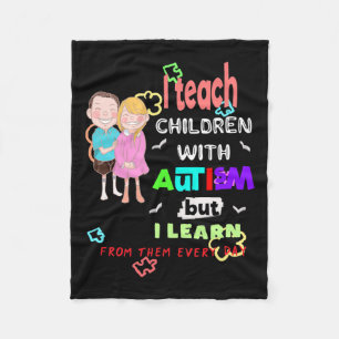 Special Ed Sped Teacher Teach Cool Autism Awarenes Fleece Blanket