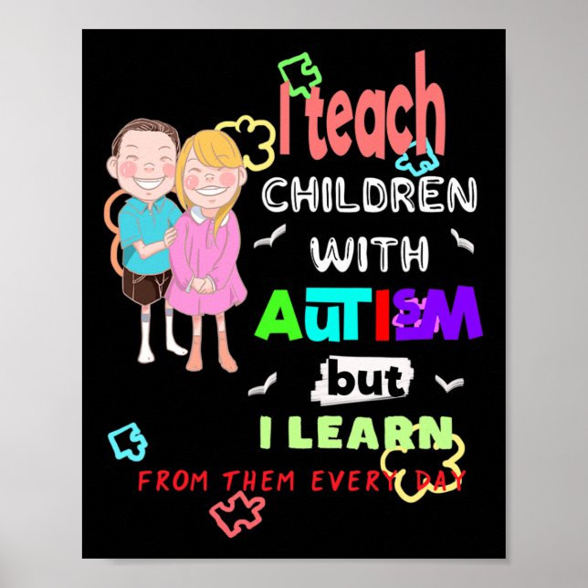 Special Ed SPED Teacher Teach Cool Autism Awarenes Poster (Front)