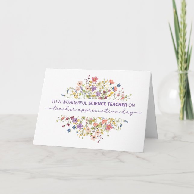 Special Ed Teacher Appreciation Day Wildflowers Card (Front)
