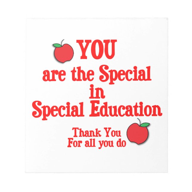 Special Education Appreciation Notepad (Front)