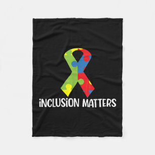 Special Education Autism Awareness Teacher Inclusi Fleece Blanket