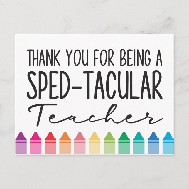 Special Education Autism Teacher Appreciation Card (Front)