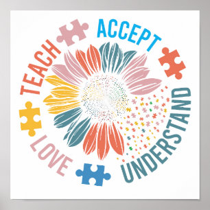 Special Education SPED Teacher Autism Sunflower Poster