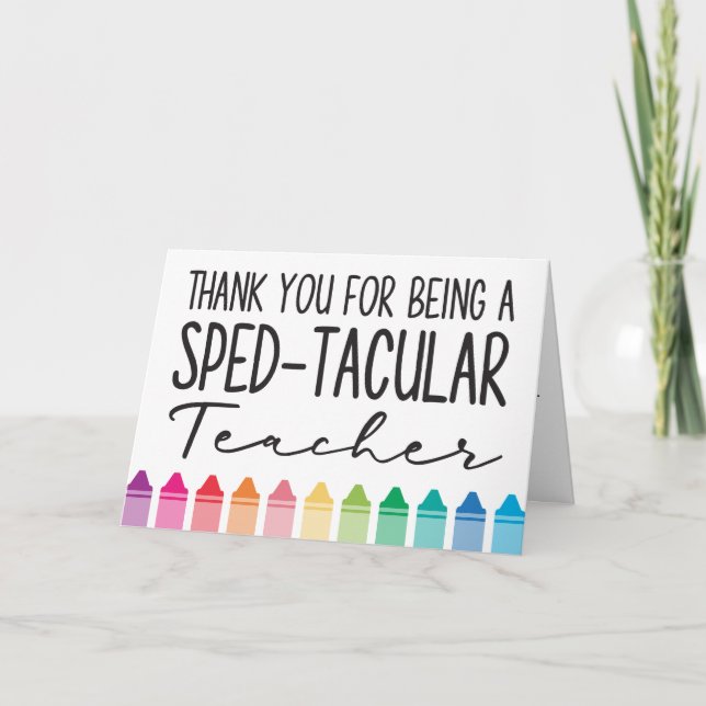Special Education Teacher Appreciation SPED Card (Front)