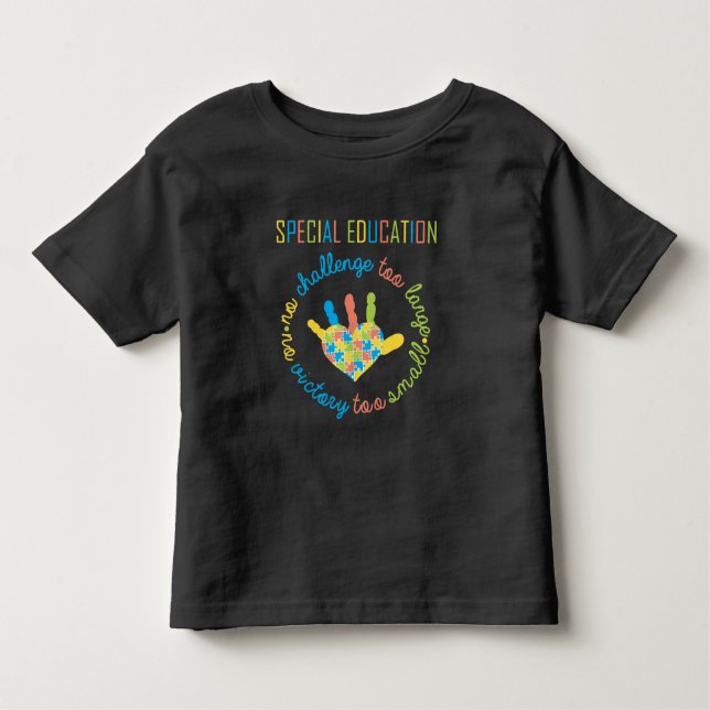 Special Education Teacher Autism Awareness Puzzle Toddler T-Shirt (Front)