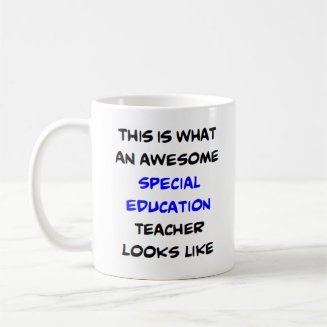 special education teacher, awesome coffee mug (Left)