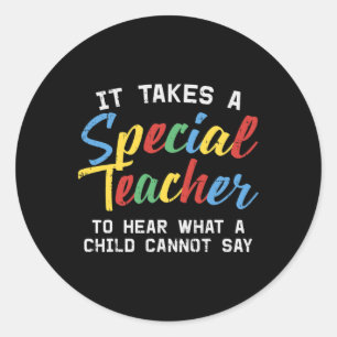 Special Education Teacher Cute Autism Awareness Gi Classic Round Sticker