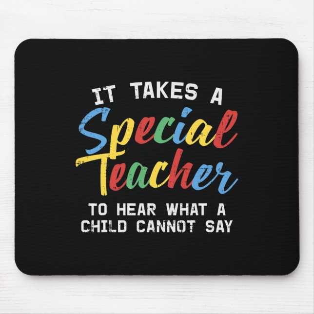 Special Education Teacher Cute Autism Awareness Gi Mouse Pad (Front)