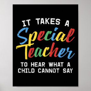 Special Education Teacher Cute Autism Awareness Gi Poster