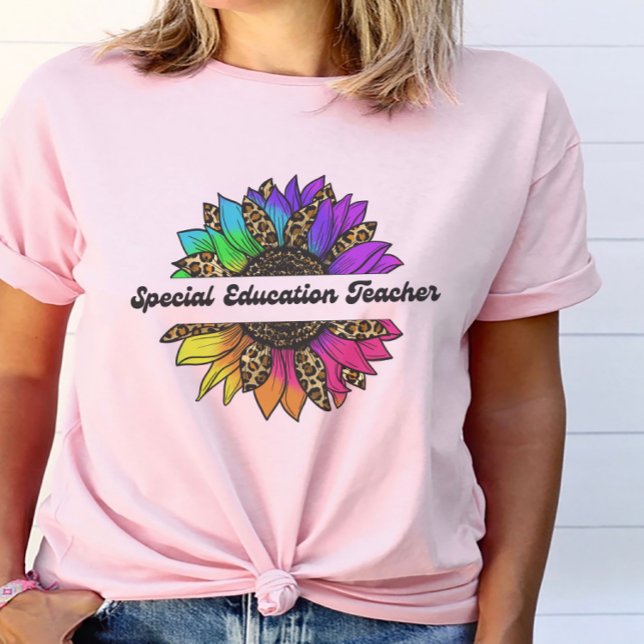 Special Education Teacher Rainbow Sunflower  T-Shirt (Special Education Teacher Rainbow Sunflower T-Shirt
)