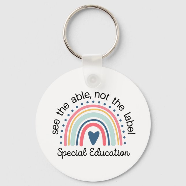 Special Education Teacher Shirt,Sped Teacher Key Ring (Front)