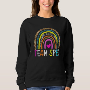 Special Education Teacher Sped Leopard Boho Rainbo Sweatshirt