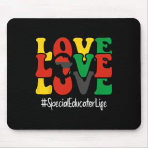 Special Educator Love Groovy Women Black History M Mouse Pad