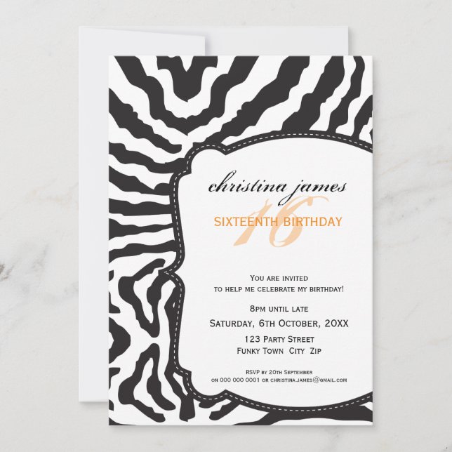 SPECIAL EVENT INVITES :: superb zebra 3P (Front)