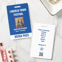 Special Event Security Media Pass QR code Badge