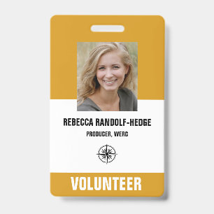 SPECIAL EVENT VOLUNTEER PASS - Photo I.D. ID Badge