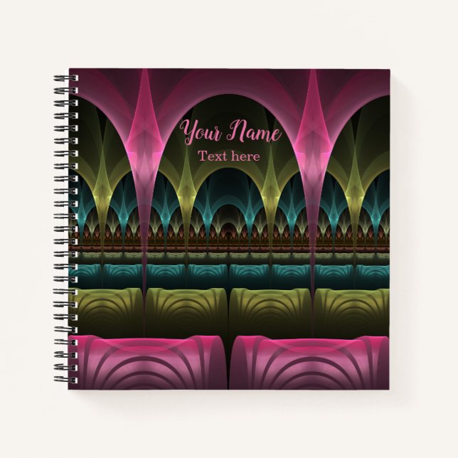 Special Fantasy Abstract Colourful Fractal Own Nam Notebook (Front)