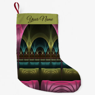 Special Fantasy Abstract Colourful Fractal Own Nam Small Christmas Stocking