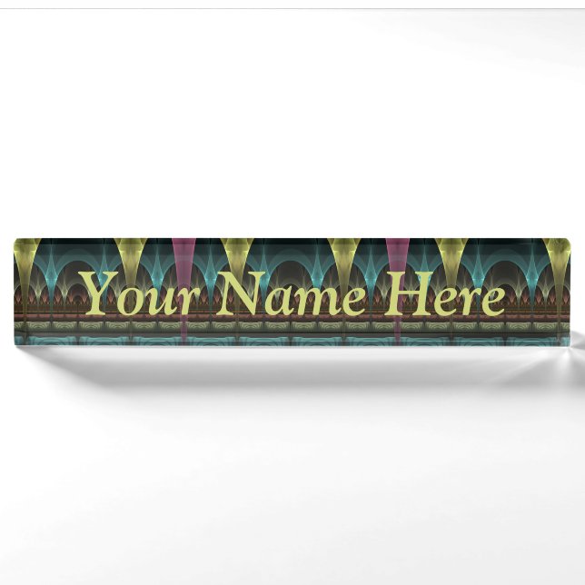 Special Fantasy Abstract Colourful Fractal Title Nameplate (Front)