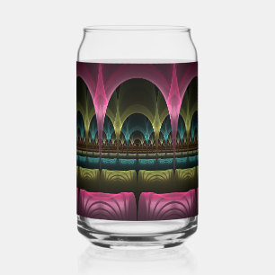 Special Fantasy Pattern Abstract Colorful Fractal Can Glass