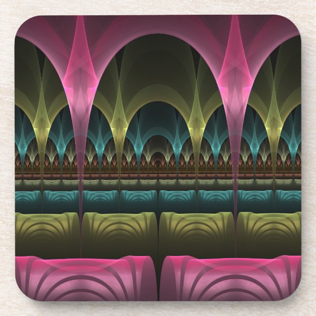 Special Fantasy Pattern Abstract Colorful Fractal Coaster (Front)
