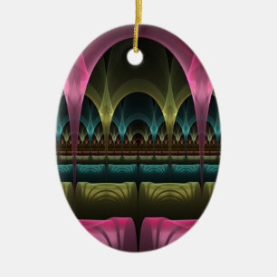 Special Fantasy Pattern Abstract Colourful Fractal Ceramic Ornament