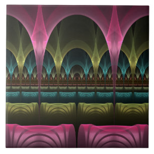Special Fantasy Pattern Abstract Colourful Fractal Ceramic Tile