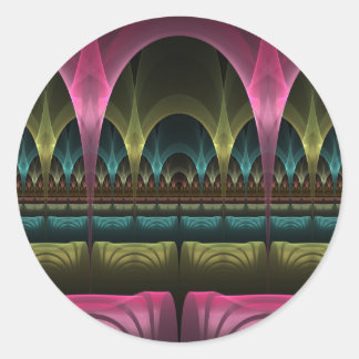 Special Fantasy Pattern Abstract Colourful Fractal Classic Round Sticker