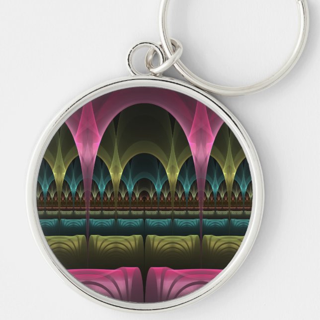 Special Fantasy Pattern Abstract Colourful Fractal Key Ring (Front)