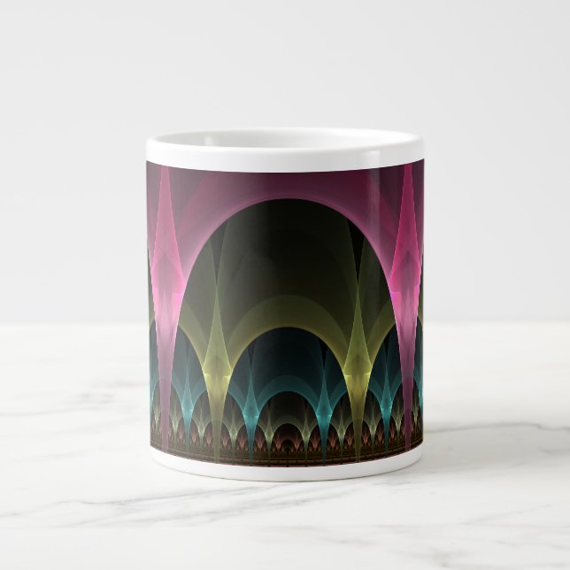 Special Fantasy Pattern Abstract Colourful Fractal Large Coffee Mug (Front)