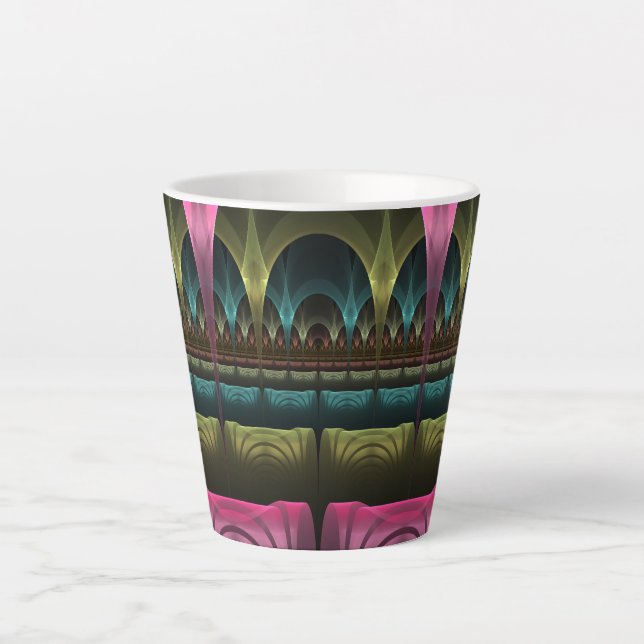 Special Fantasy Pattern Abstract Colourful Fractal Latte Mug (Front)