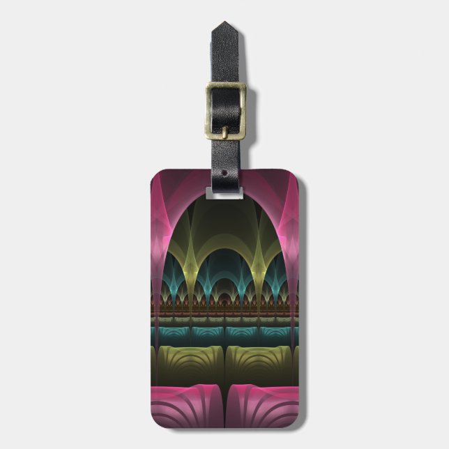 Special Fantasy Pattern Abstract Colourful Fractal Luggage Tag (Front Vertical)