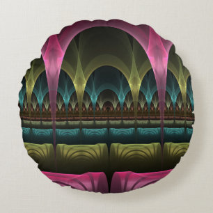 Special Fantasy Pattern Abstract Colourful Fractal Round Cushion