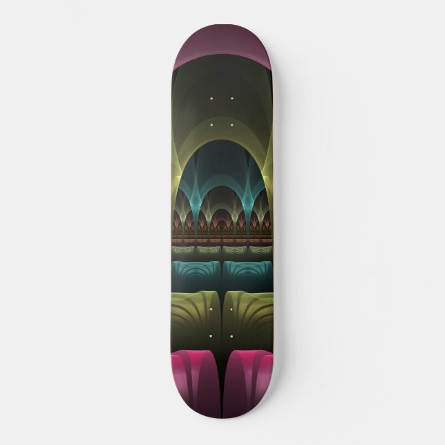 Special Fantasy Pattern Abstract Colourful Fractal Skateboard (Front)