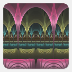 Special Fantasy Pattern Abstract Colourful Fractal Square Sticker
