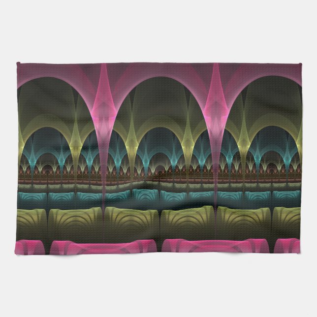Special Fantasy Pattern Abstract Colourful Fractal Tea Towel (Horizontal)