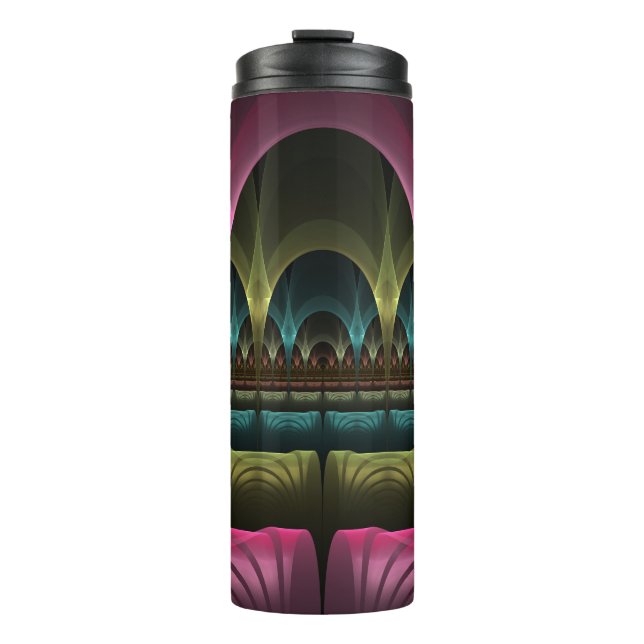 Special Fantasy Pattern Abstract Colourful Fractal Thermal Tumbler (Front)