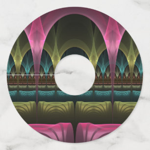 Special Fantasy Pattern Abstract Colourful Fractal Wine Glass Tag